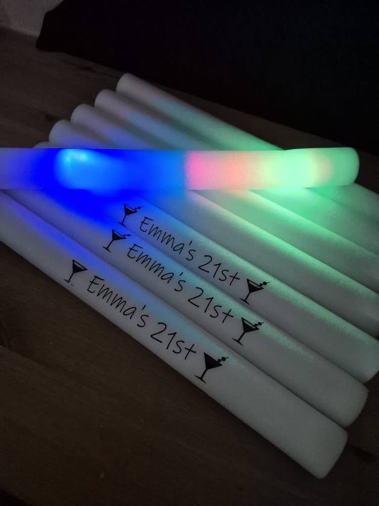 Personalised Light-Up Foam Glow Sticks