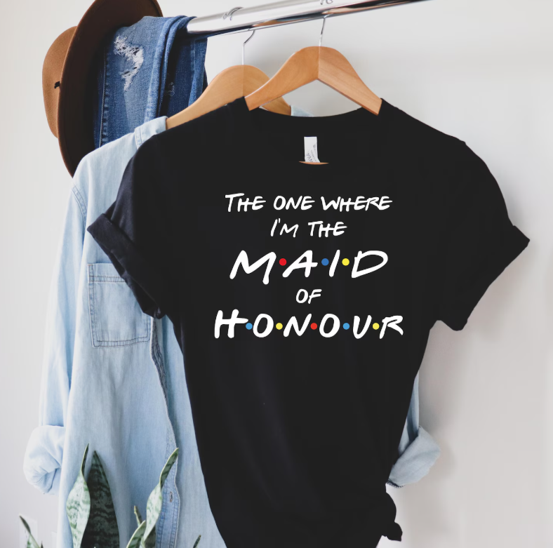 Personalised Friends Hen party T-shirts, Team Bride, Bride Squad Shirts, Bridesmaid Designs