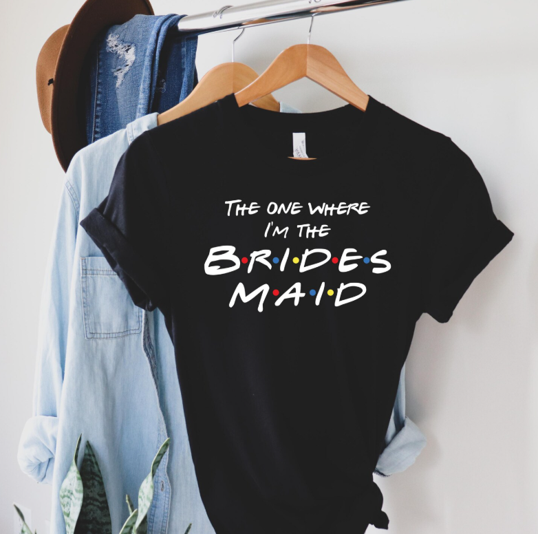 Personalised Friends Hen party T-shirts, Team Bride, Bride Squad Shirts, Bridesmaid Designs