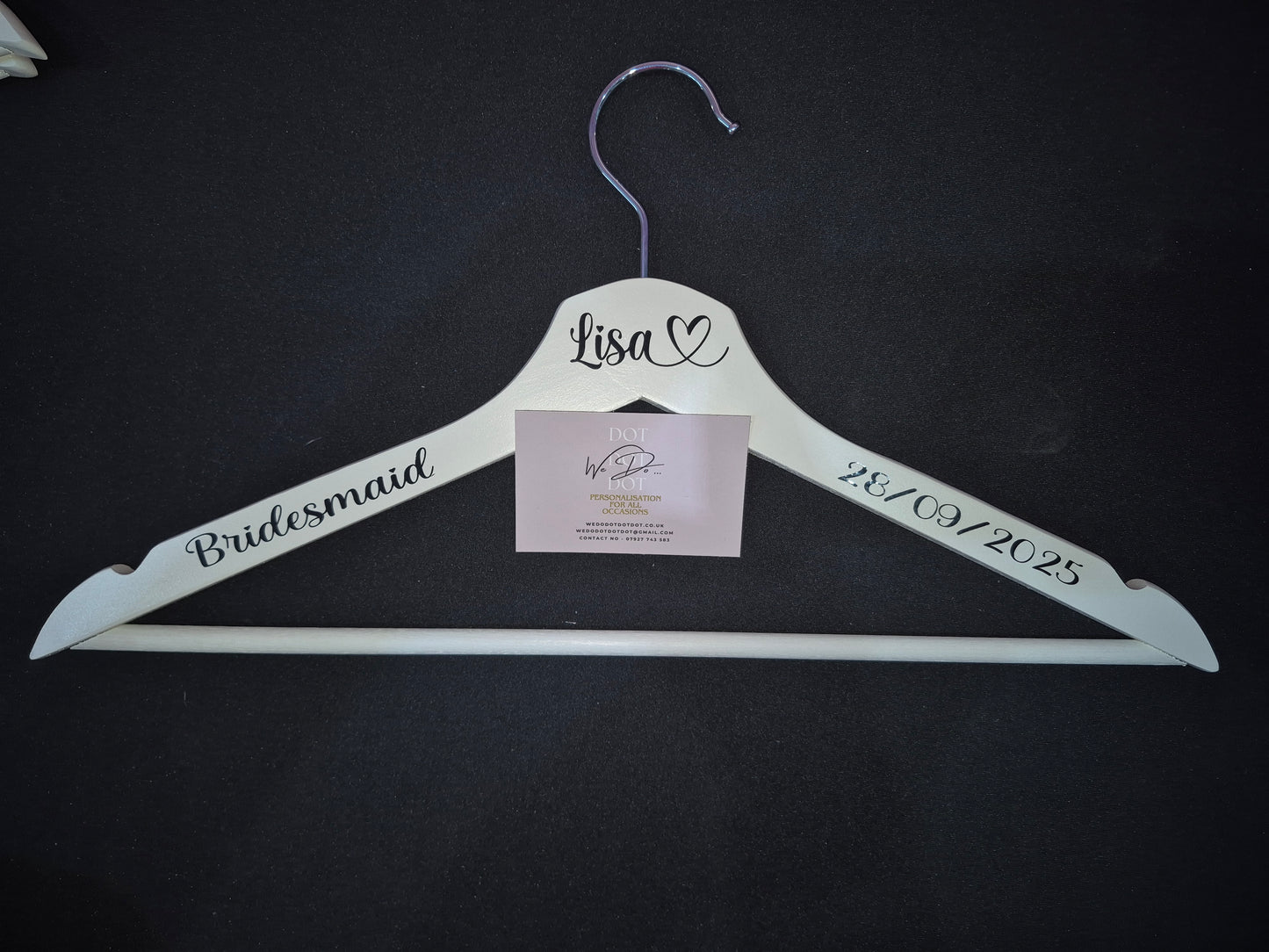 Personalised Wedding Hangers, Bridesmaid Wedding hangers, Bridal party gift, Maid of Honour dress hanger, Wedding Dress Hanger,