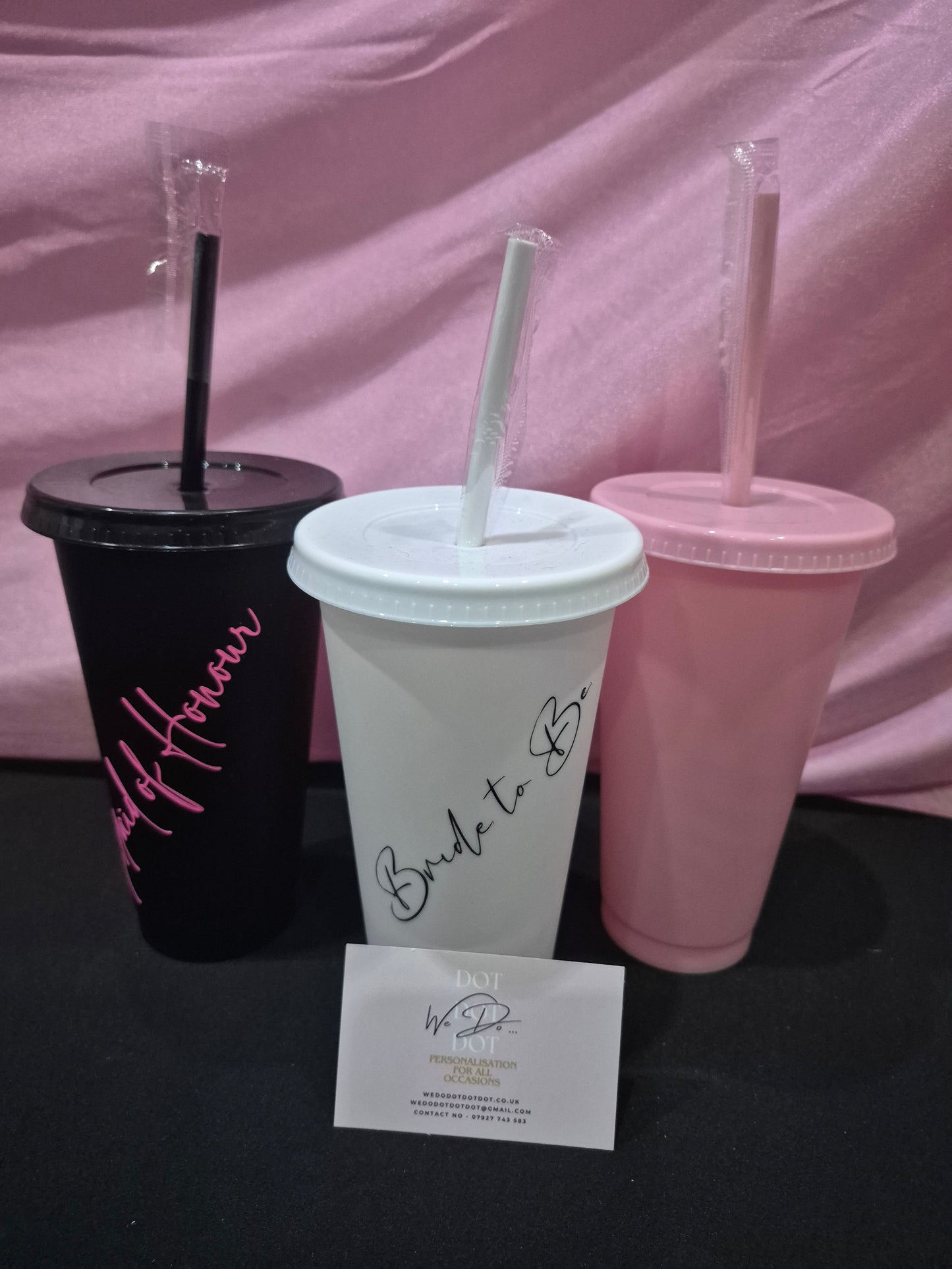 Cold Cup & Straw - Personalised 24oz Travel Tumbler - Hen Do, Wedding Party Favour, Birthday Gift Idea