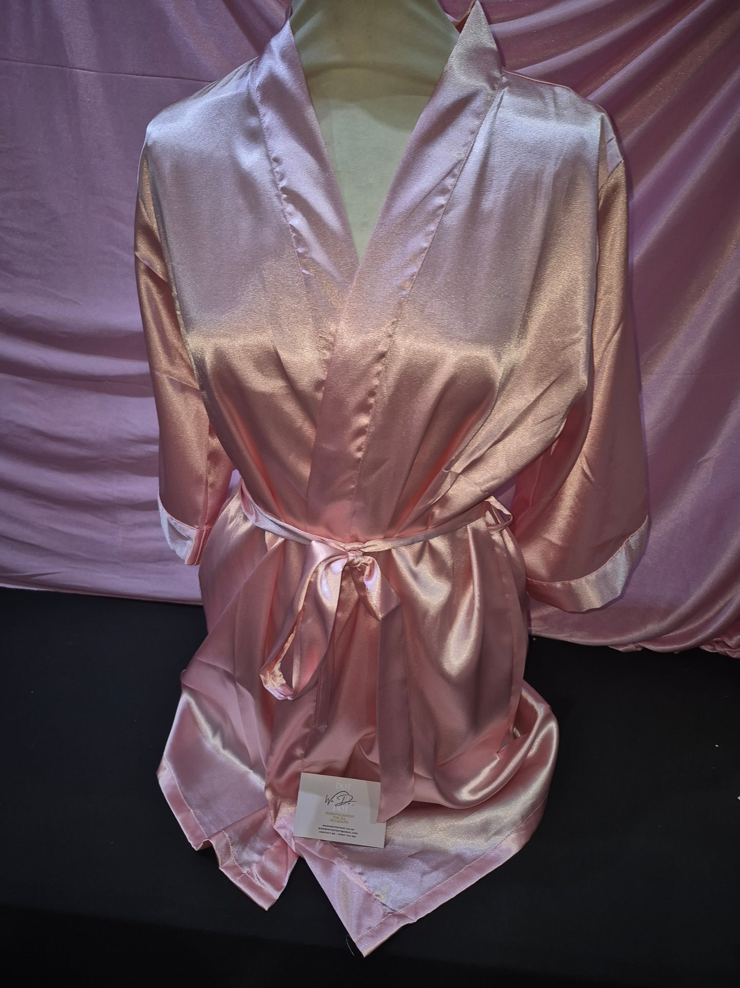 Wedding satin Robe - Personalised Initial with wedding role in centre