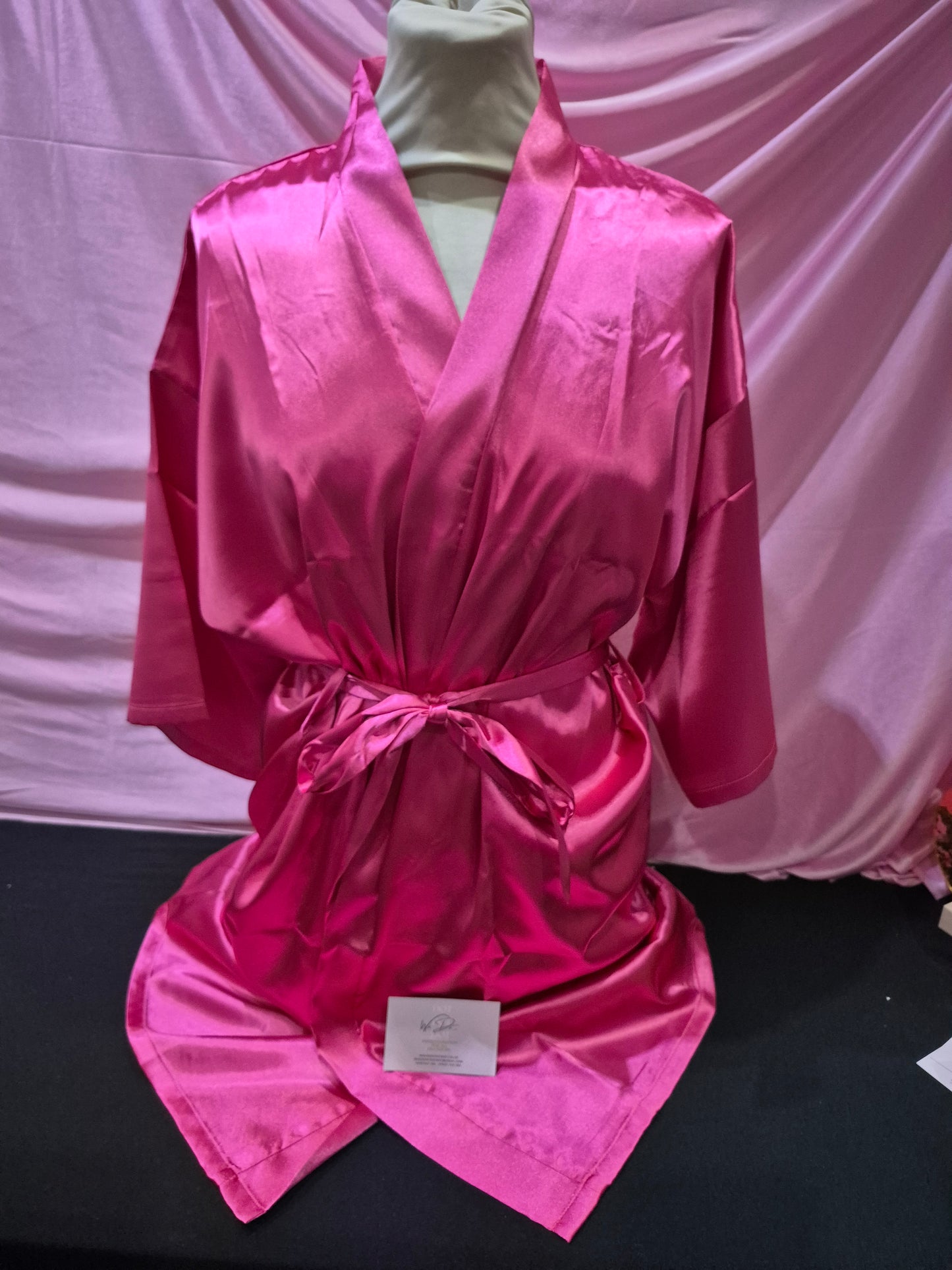 Wedding satin Robe - Personalised name with diamond ring, wedding role and wedding date