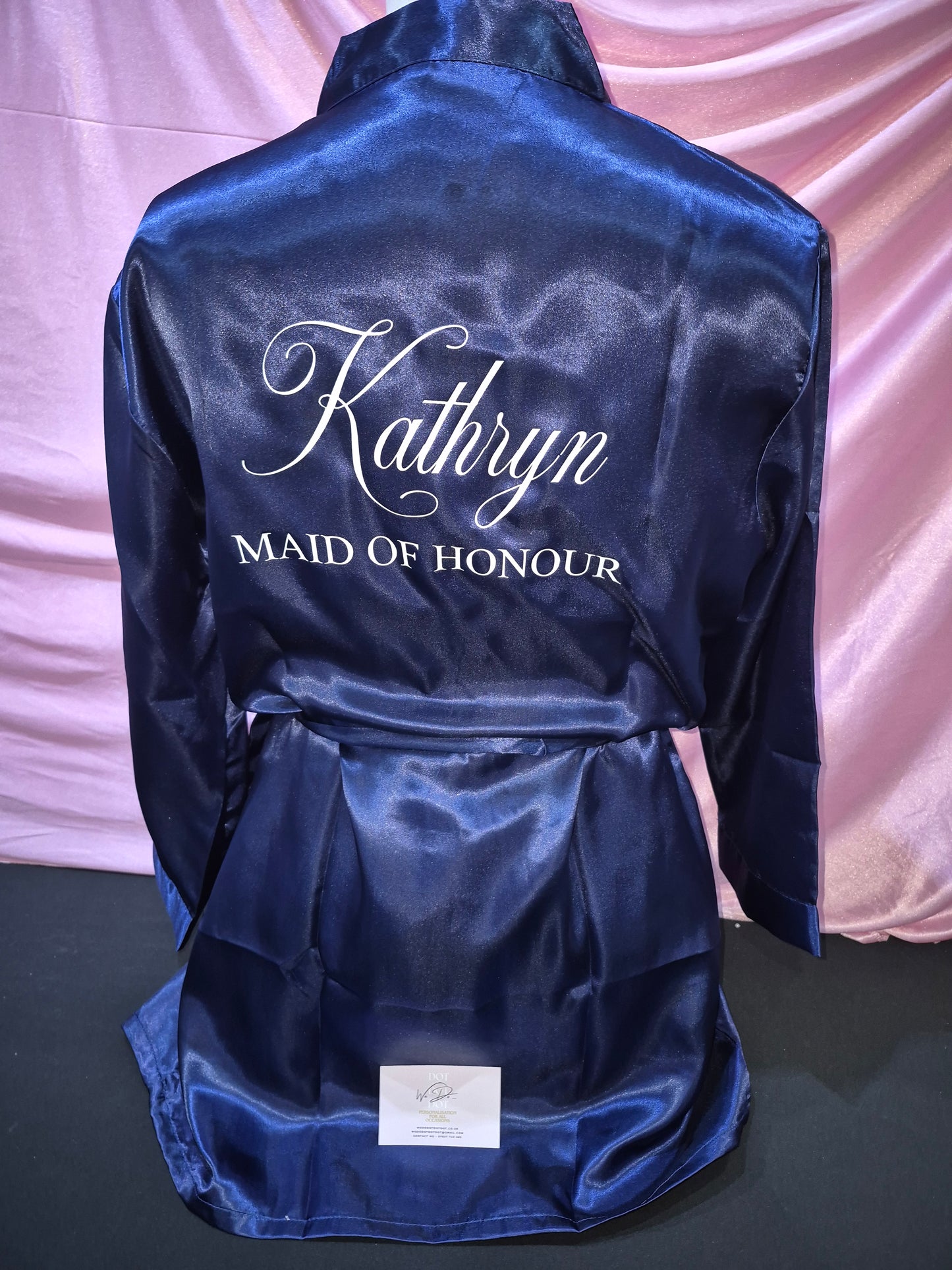 Wedding Satin Robe - Personalised Name with Wedding Role