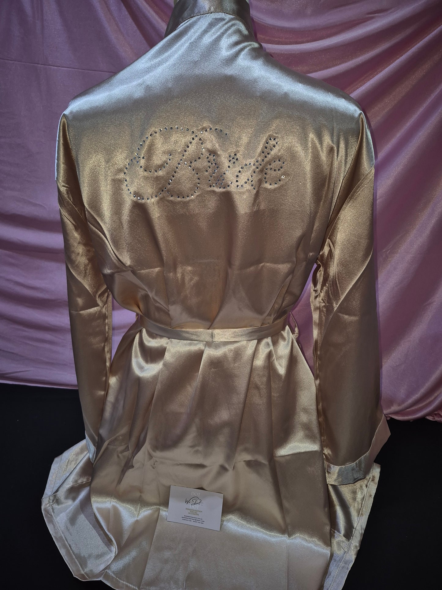 Wedding Satin Robe - Diamante Wedding Role