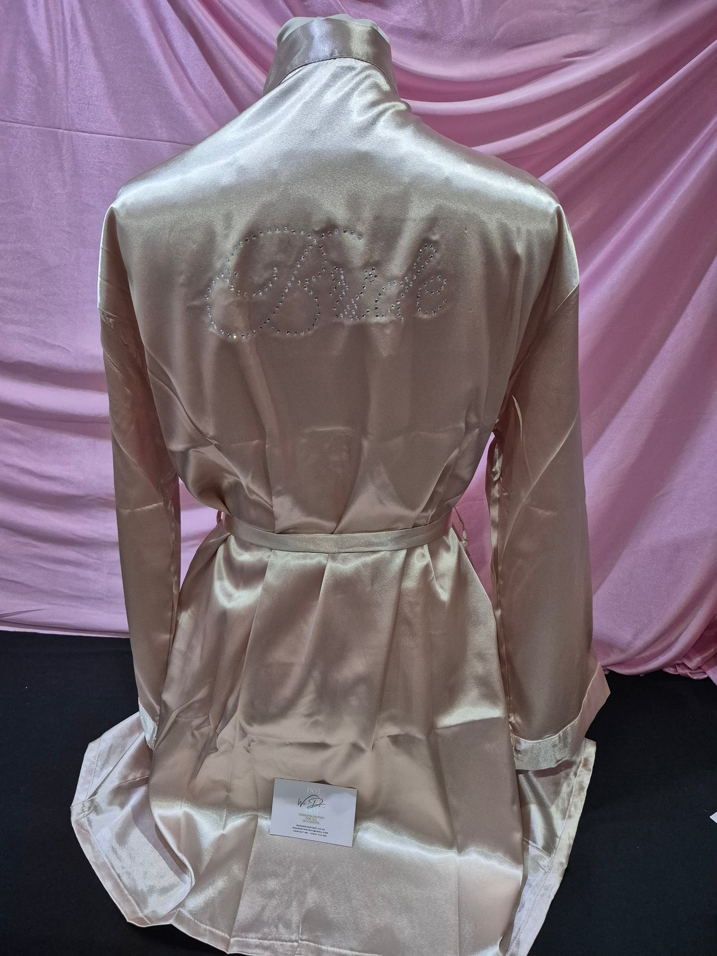 Wedding Satin Robe - Diamante Wedding Role