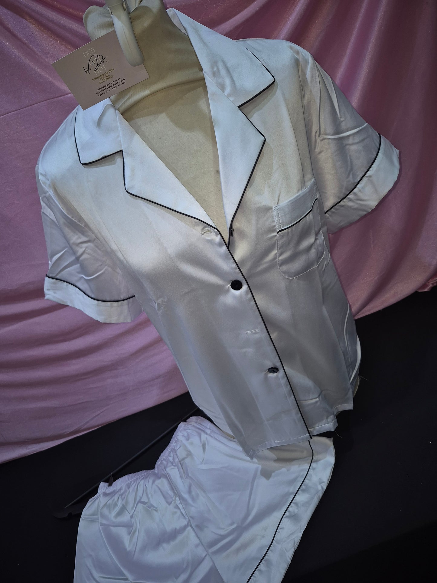 Adult satin pyjamas - Wedding role on back