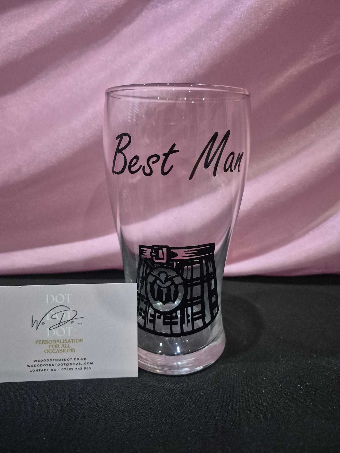 Scottish Kilt Themed Pint Glass / Best Man Glass / Groomsman Gift / Wedding Gift / Usher Gift / Pint / Prom / Father of the Bride/Groom