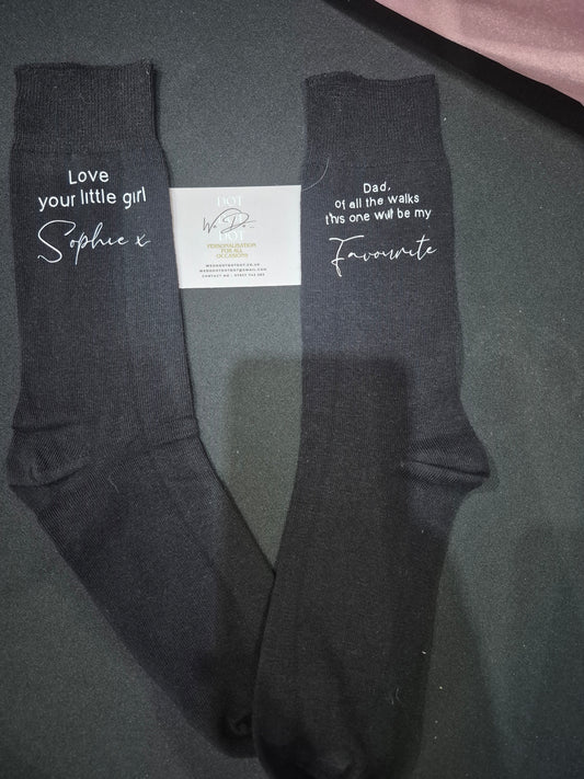 Wedding Socks - father of the bride gifts, father of the bride socks, special socks for a special walk, father of the bride, grooms socks