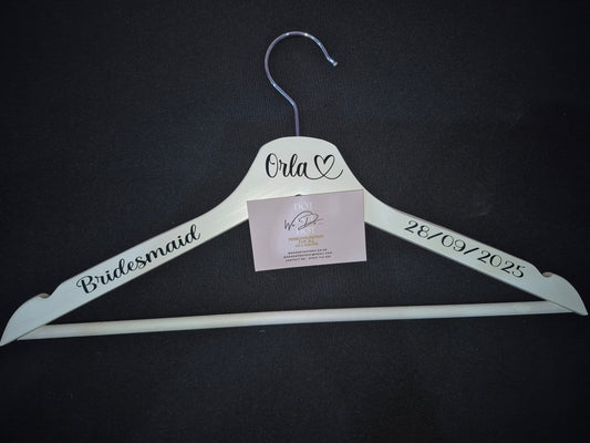 Personalised Wedding Hangers, Bridesmaid Wedding hangers, Bridal party gift, Maid of Honour dress hanger, Wedding Dress Hanger,